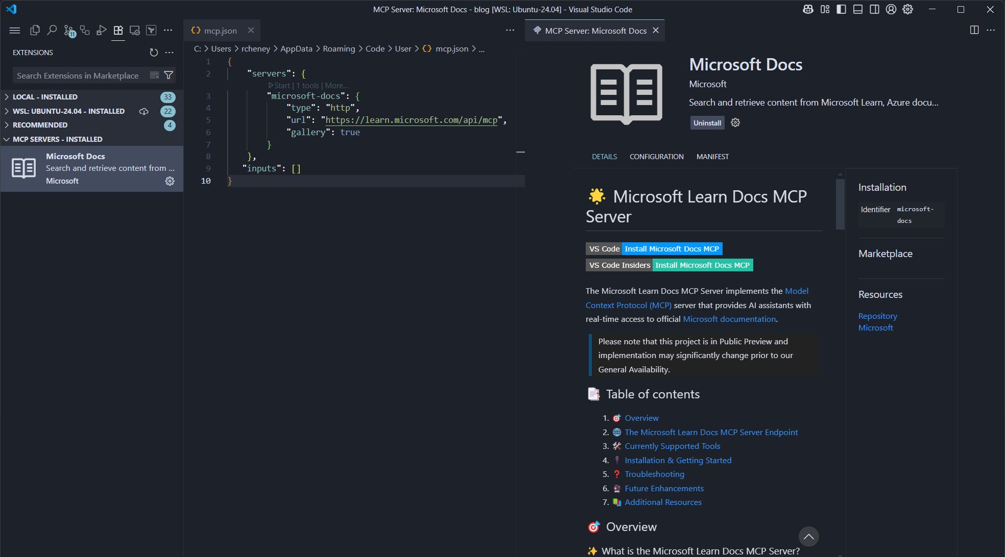 Microsoft Learn Docs MCP server