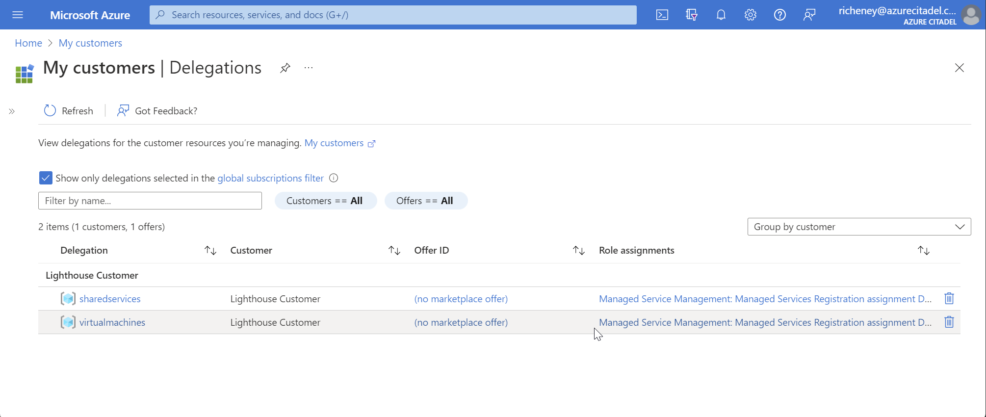 My Customer | Delegations