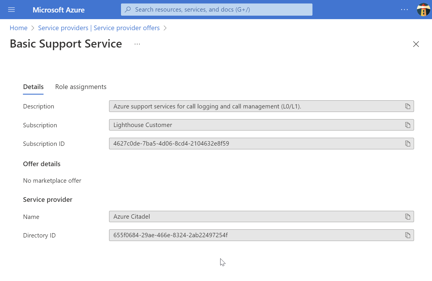 Minimal managed service offer