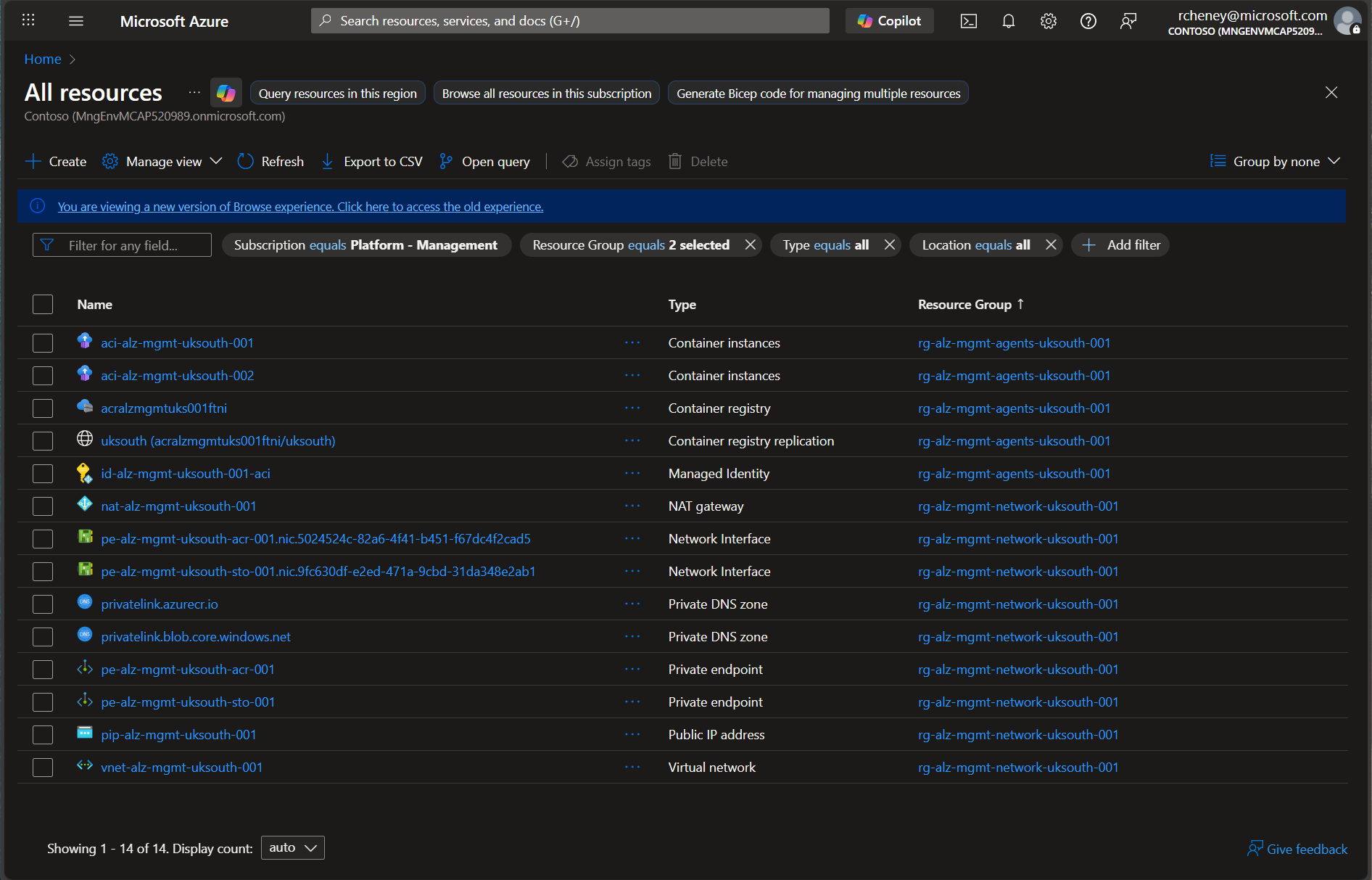 Azure resources for the private runners